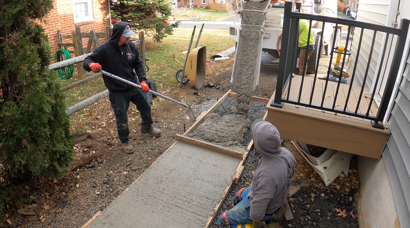 Concrete sidewalk and walkway installation by professional contractors